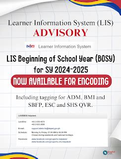 deped lis.gov.ph|LIS opens the encoding for SY 2024.